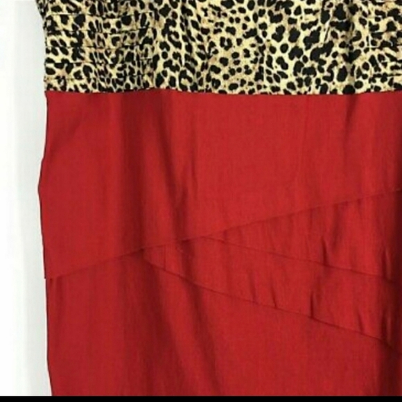 Torrid Dress Bodycon Red Leopard Size 14 NWOT - Picture 6 of 12